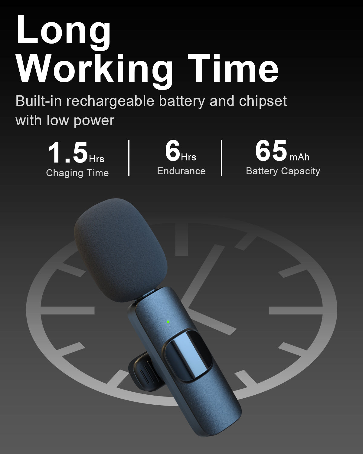 SmaFun 3-in-1 Wireless Lavalier Microphone – Mini Microphone with Intelligent Noise Canceling for iPhone, iPad, Android, Lapel Mic with 6 Hours Recording for Vlogging, YouTube, Interview