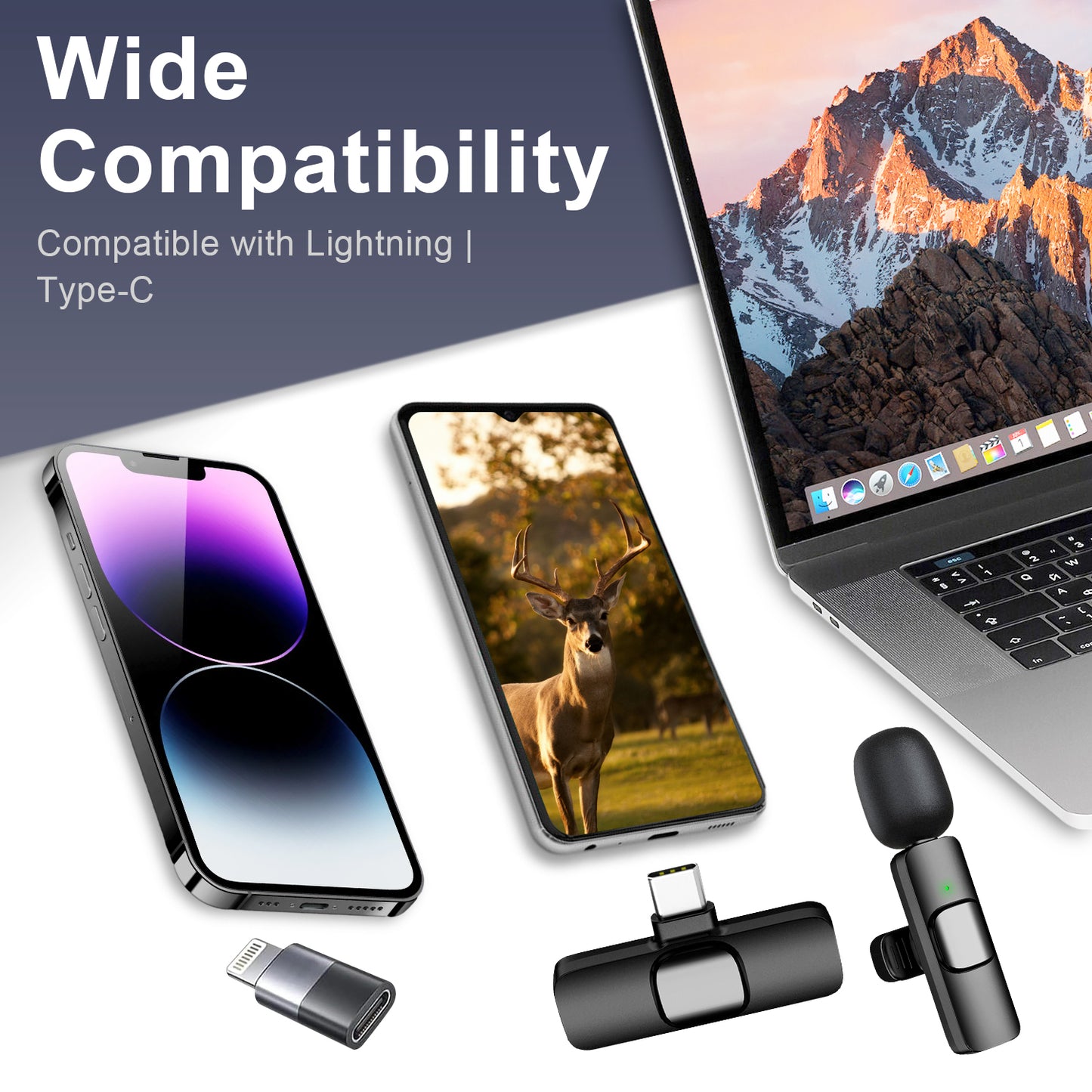 SmaFun Mini Wireless Lavalier Microphone – Microphones with Intelligent Noise Reduction for iPhone| Camera|Podcast|Android|PC, Lapel Mic for Vlogging, YouTube, TikTok, Interview