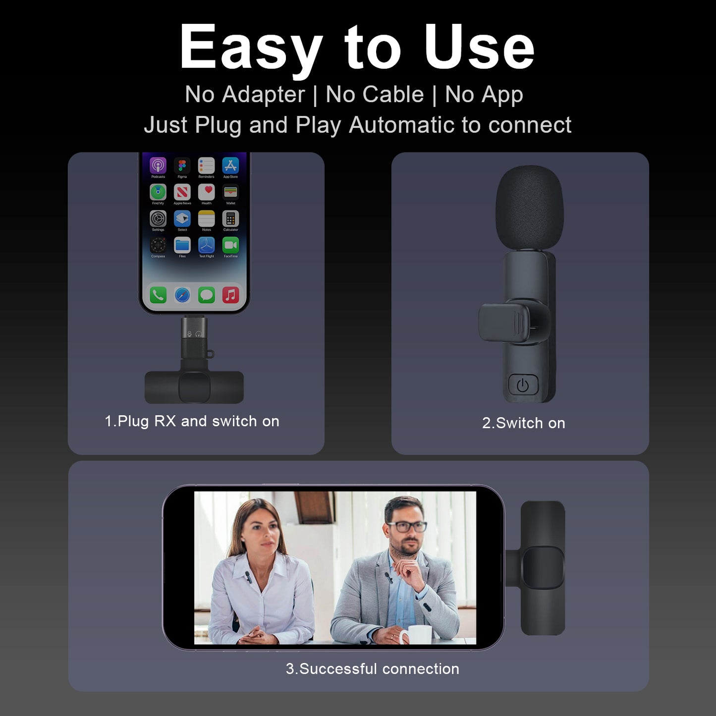 SmaFun Mini Wireless Lavalier Microphone – Microphones with Intelligent Noise Reduction for iPhone| Camera|Podcast|Android|PC, Lapel Mic for Vlogging, YouTube, TikTok, Interview