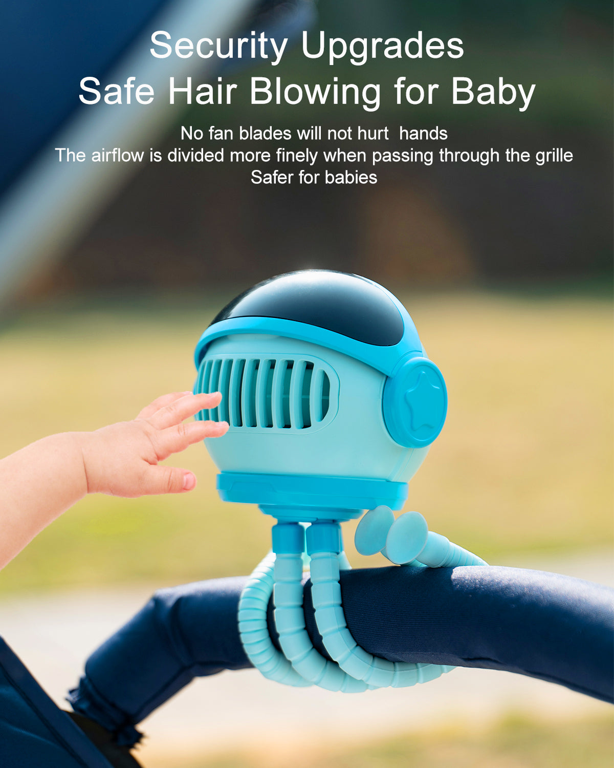 SmaFun Battery Operated Stroller Fan, Flexible Clip on Fan with 3 Adjustable Speeds and Rotatable, Big Battery with Flip Switch for Baby Stroller Fan