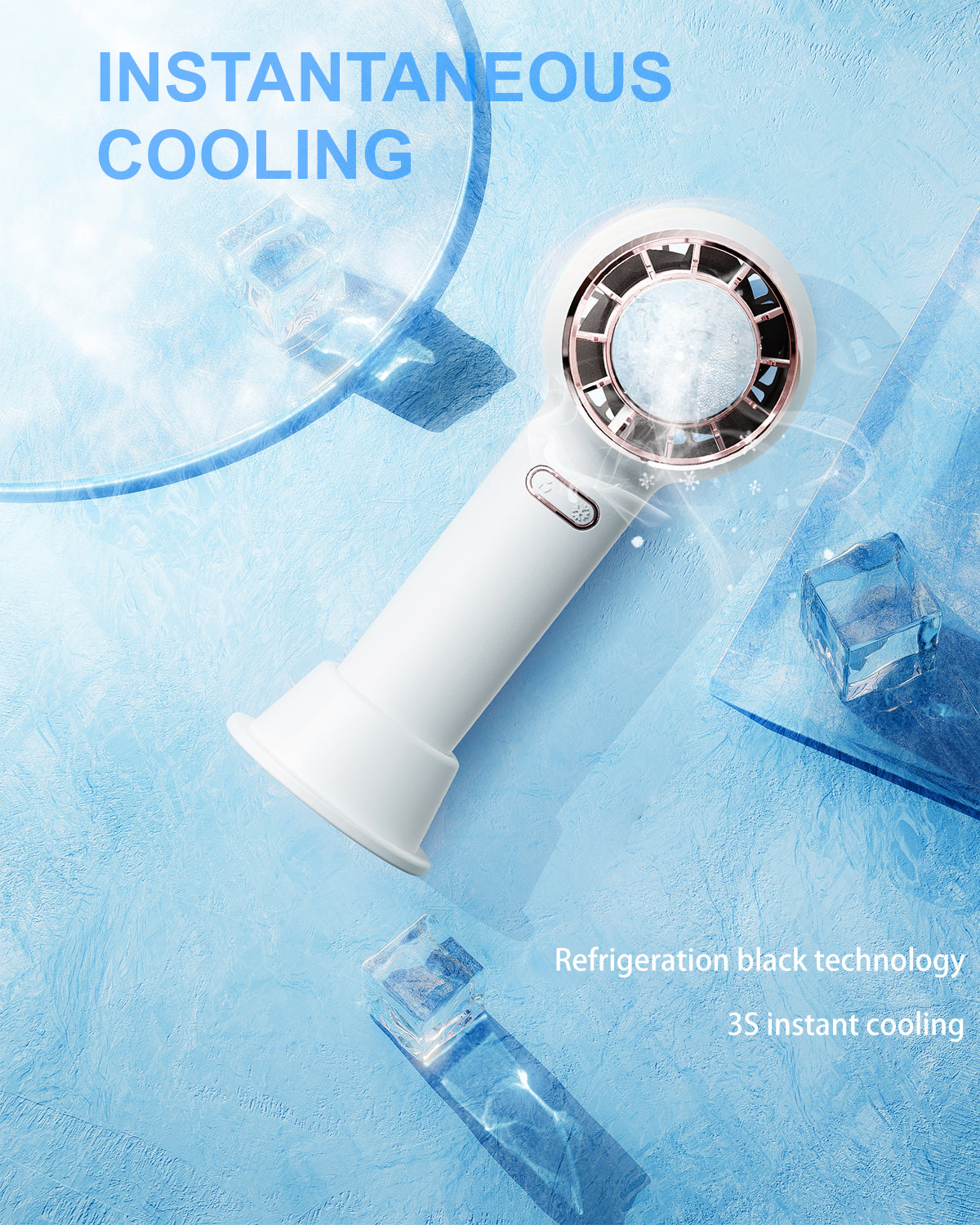 SmaFun Portable Rechargeable Handheld Fan, Personal Fan with One-Button Ice Pack and 3 Wind Speeds, Quiet Mode and Big Battery Long Stand by Time Suitable for Outdoor, Indoor, Commute, Office, Travel