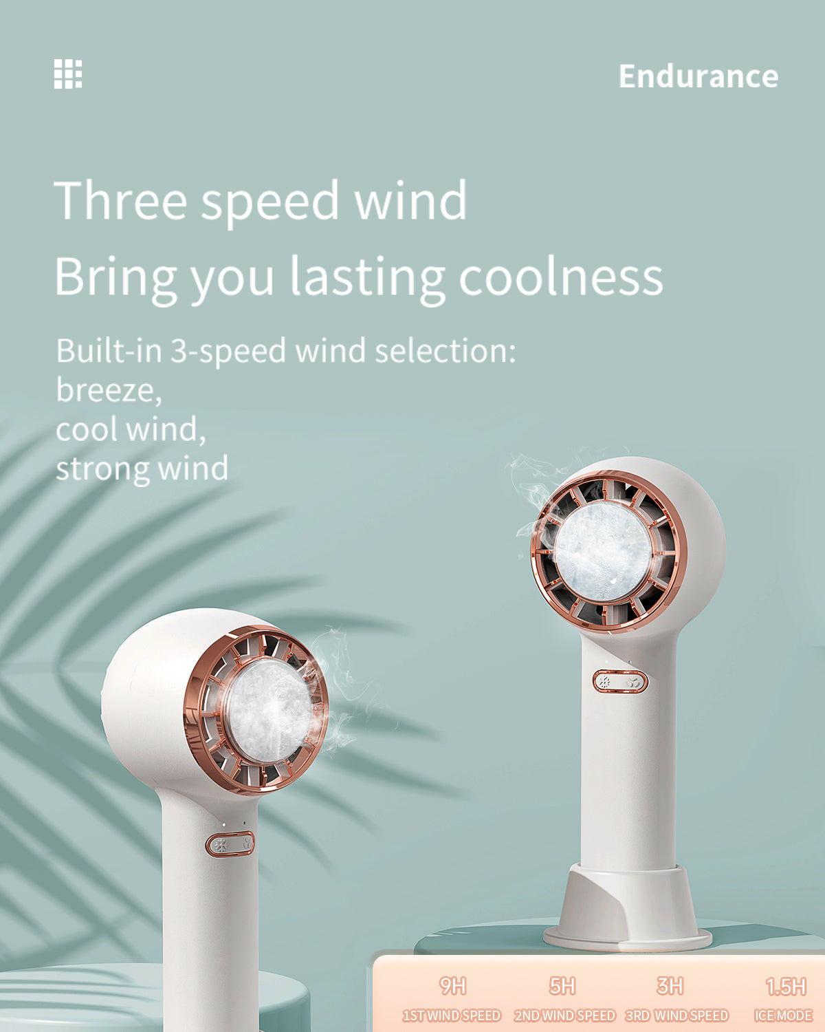SmaFun Portable Rechargeable Handheld Fan, Personal Fan with One-Button Ice Pack and 3 Wind Speeds, Quiet Mode and Big Battery Long Stand by Time Suitable for Outdoor, Indoor, Commute, Office, Travel