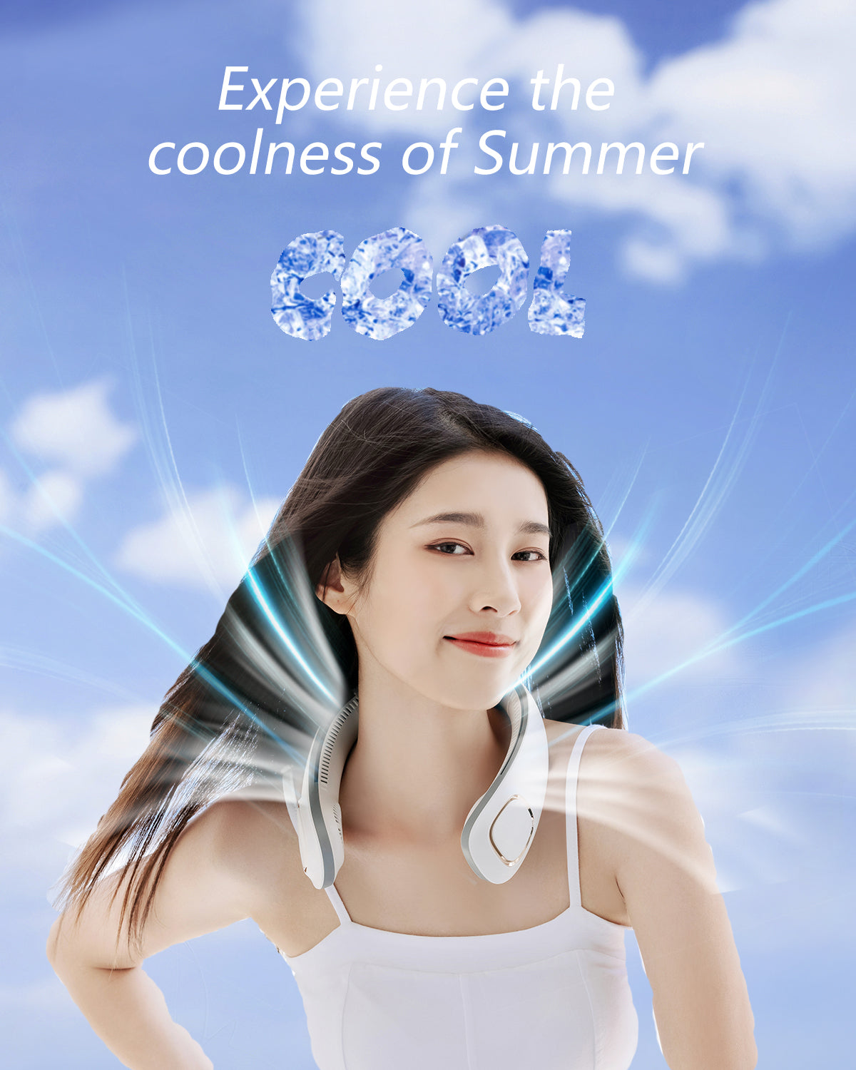 Stay Cool Anywhere with SmaFun Portable Rechargeable Air Conditioner Neck Fan-3 Seconds Superconduct Fast Cooling, Bladeless and Quiet, Adjustable 3 Speeds, Fashionable Design for Outdoor/Home/Office Use